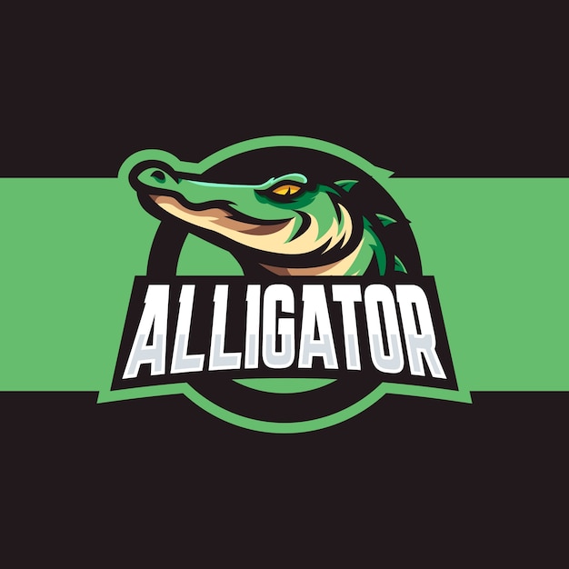 Hand drawn alligator logo design