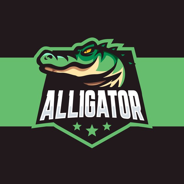 Hand drawn alligator logo design