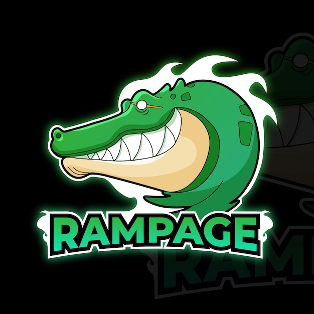 Hand drawn alligator logo template