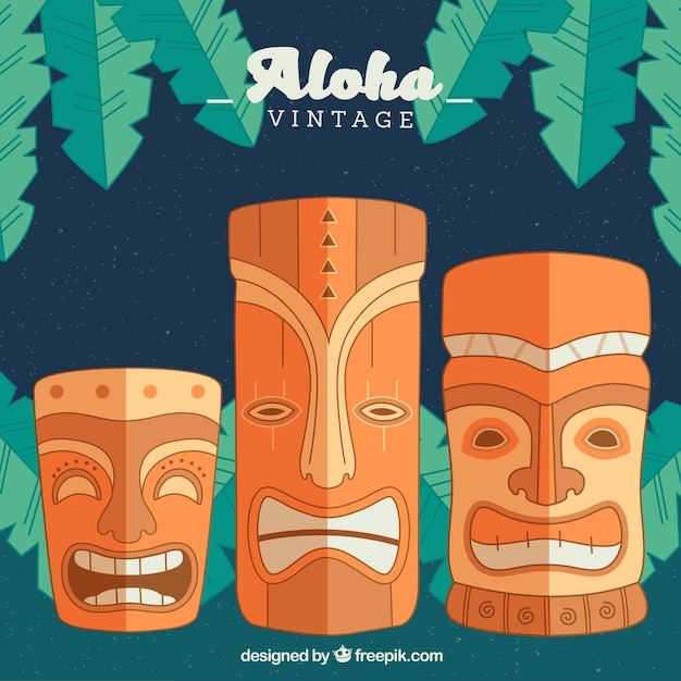 Free vector hand drawn aloha totem background