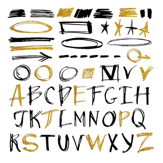 Free vector hand drawn alphabet design