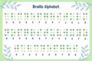 Vettore gratuito alfabeto/font disegnato a mano per la giornata mondiale del braille