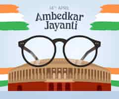 Free vector hand drawn ambedkar jayanti illustration