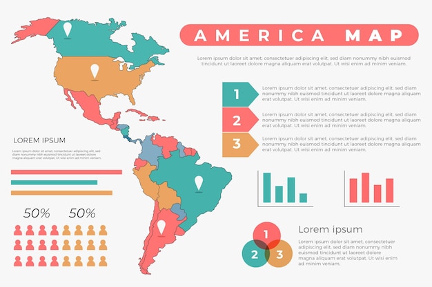 손으로 그린 미국지도 infographic