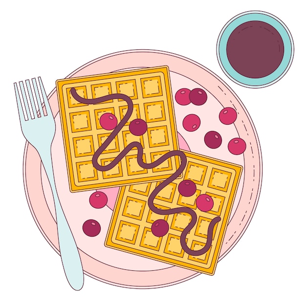 Бесплатное векторное изображение Нарисованная рукой иллюстрация американской кухни