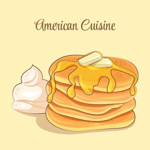 Hand drawn american cuisine illustration