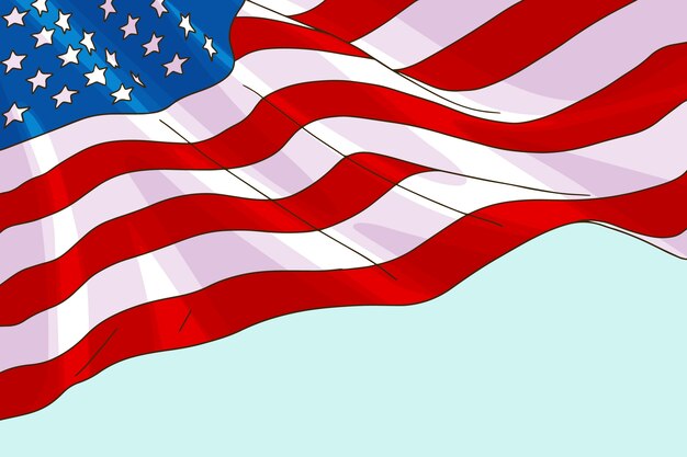 手描きアメリカの国旗の背景