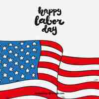 Free vector hand drawn american flag waving