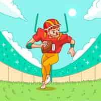 Free vector hand drawn american football cartoon illustration