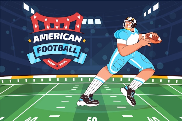 Vettore gratuito sfondo del campionato di football americano disegnato a mano