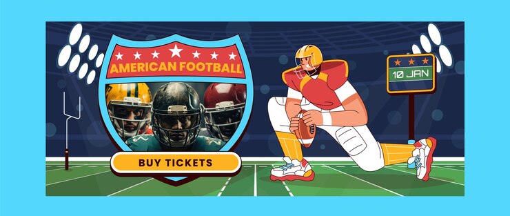 Free Vector hand drawn american football championship horizontal banner template