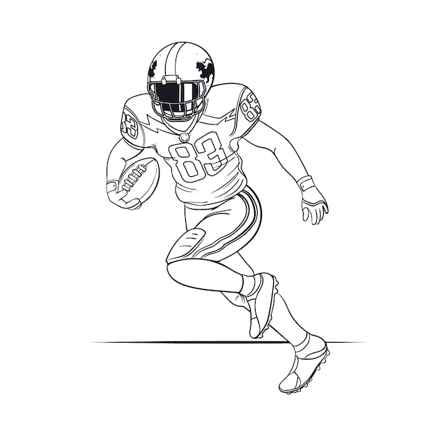 無料ベクター 手描きのアメリカン フットボールのイラスト
