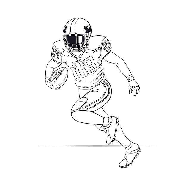 Hand drawn american football  illustration