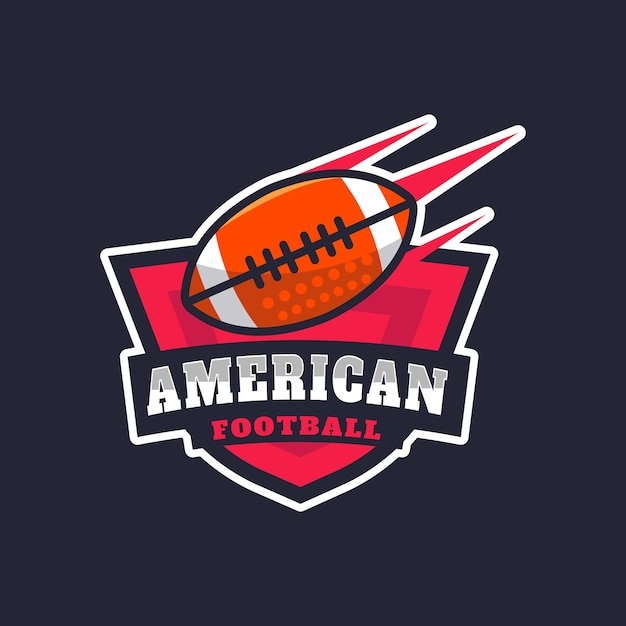 Vettore gratuito modello di logo di football americano disegnato a mano