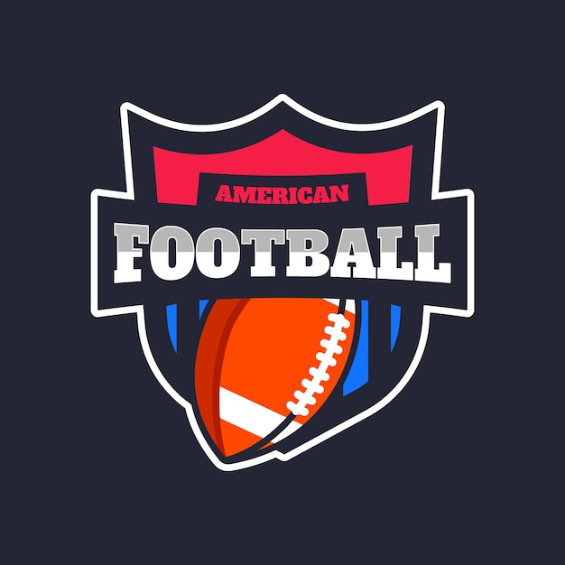 Hand drawn american football logo template