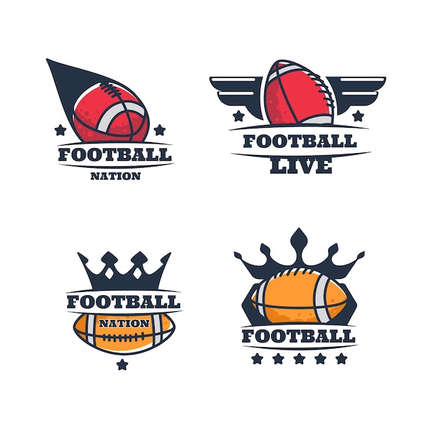 Vettore gratuito modello di logo di football americano disegnato a mano