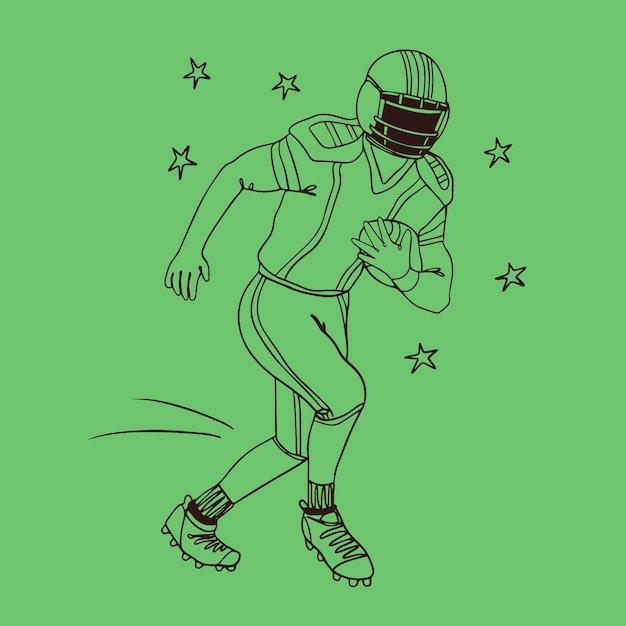 Free vector hand drawn american football outline illustration