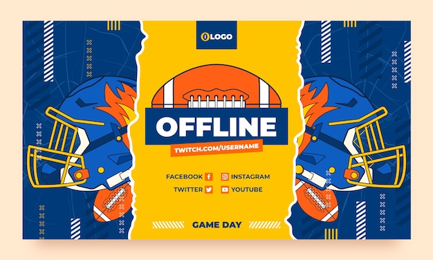 Free vector hand drawn american football twitch background