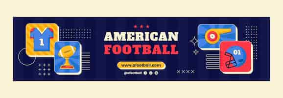 Free vector hand drawn american football twitch banner template