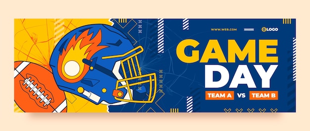 Free vector hand drawn american football twitter header