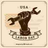 Free vector hand drawn american labor day composition