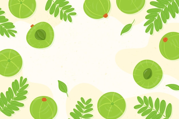 Free vector hand drawn amla fruit background