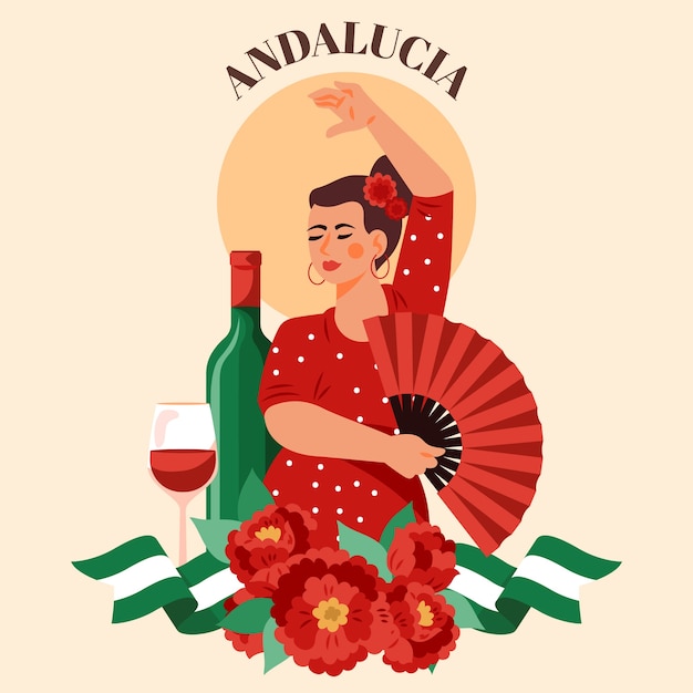 Free vector hand drawn andalucia illustration