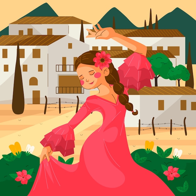 Free vector hand drawn andalucia illustration