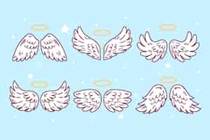 Free vector hand drawn angel halo element collection