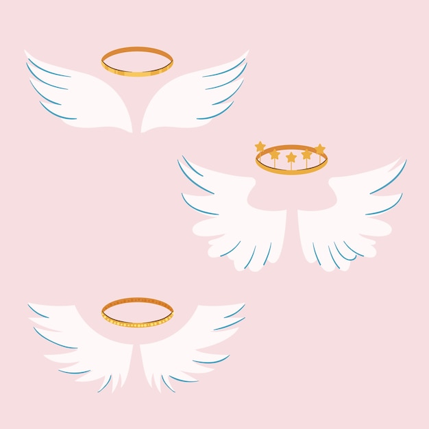 Free vector hand drawn angel halo element collection