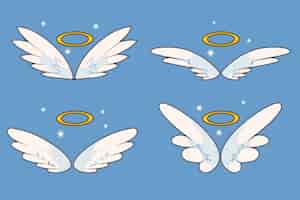 Free vector hand drawn angel halo element collection