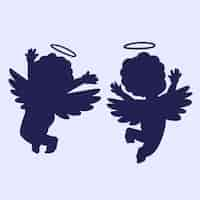 Free vector hand drawn angel silhouette illustration