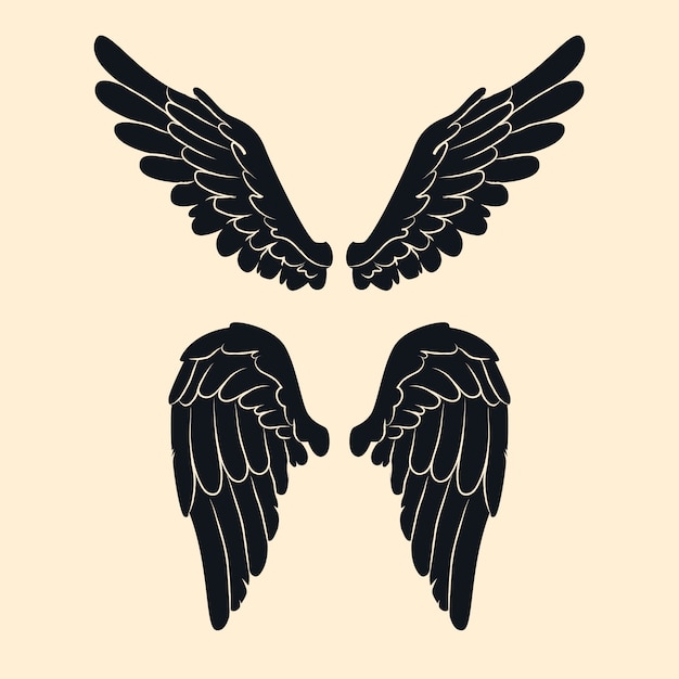 Free vector hand drawn  angel wings silhouette