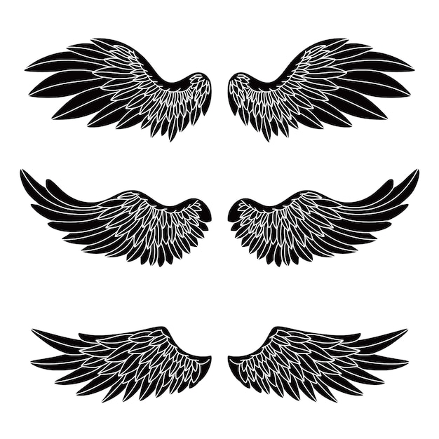 Free vector hand drawn  angel wings silhouette