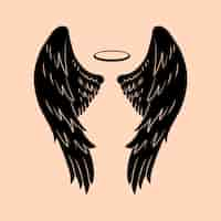 Free vector hand drawn angel wings silhouette