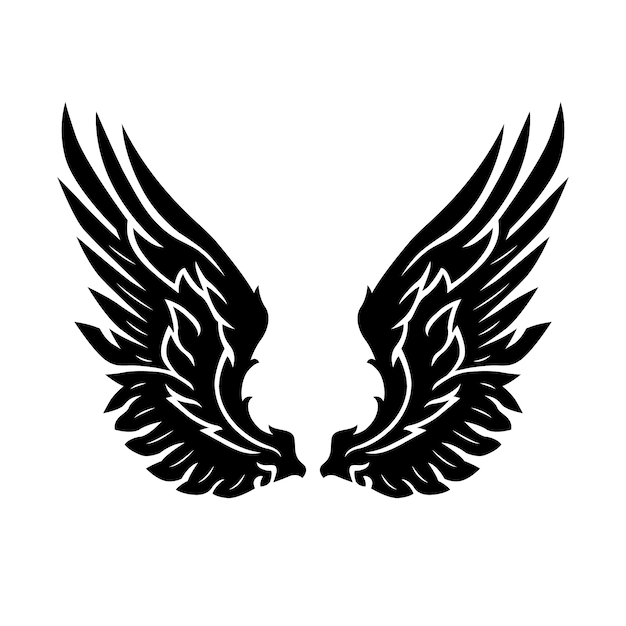 Free vector hand drawn angel wings silhouette