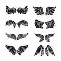 Free vector hand drawn angel wings silhouette