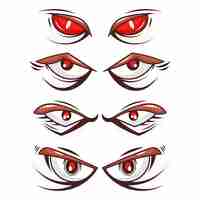 Free vector hand drawn angry eyes cartoon illustration