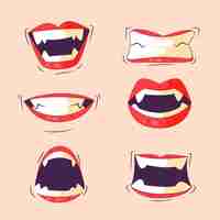 Free vector hand drawn angry mouth cartoon illustration