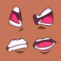 Free vector hand drawn angry mouth cartoon illustration