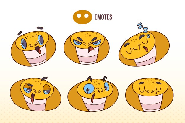 Hand drawn animal emotes collection