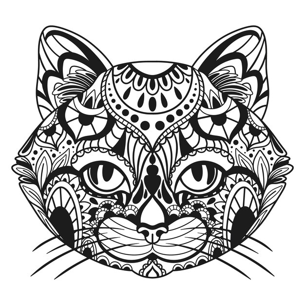 Hand drawn animal mandala illustration