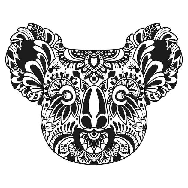 Hand drawn animal mandala illustration