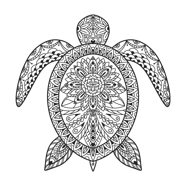 Vettore gratuito illustrazione mandala animale disegnata a mano