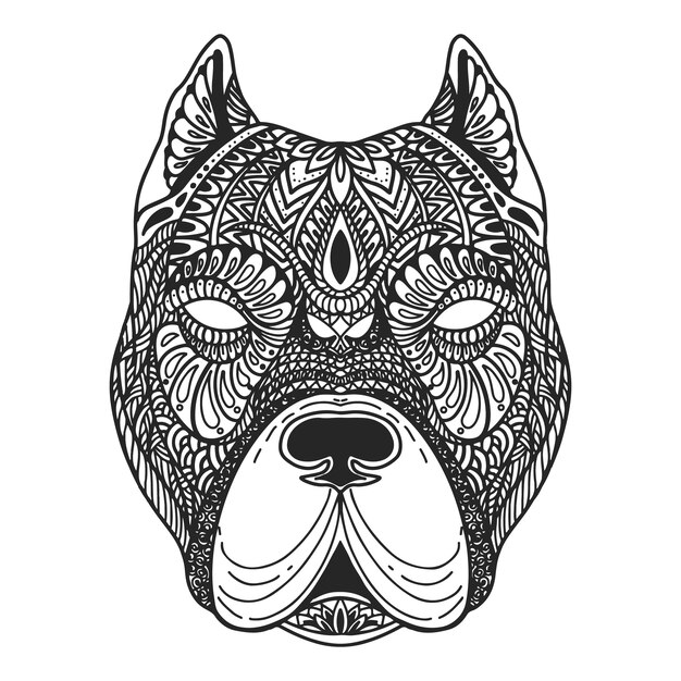 Hand drawn animal mandala illustration