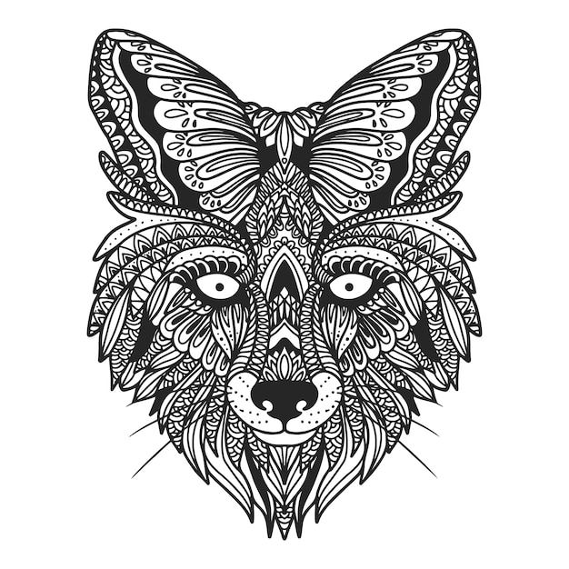 Free vector hand drawn animal mandala illustration