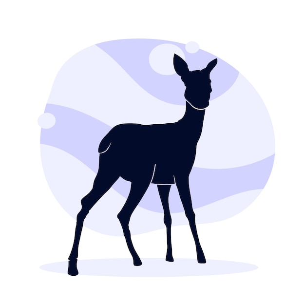 Hand drawn animal silhouette illustration