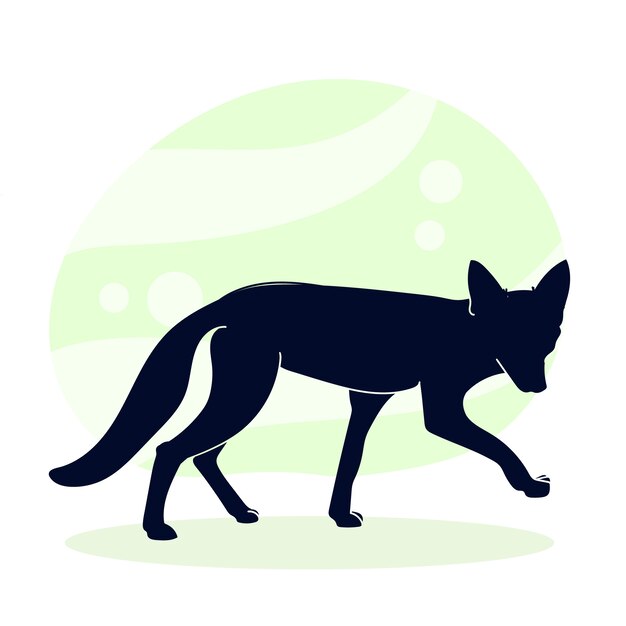 手描きの動物のシルエットイラスト