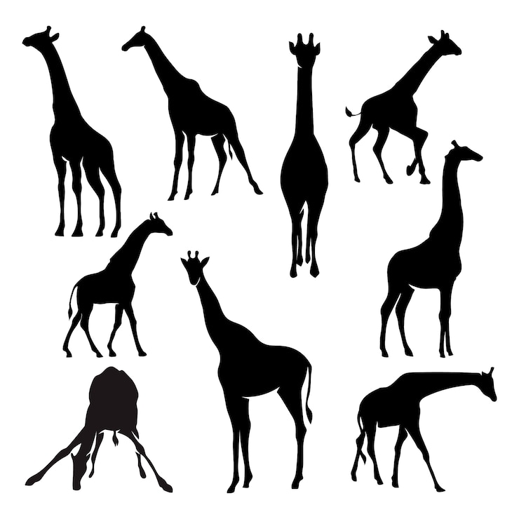 無料Vector 手描きの動物のシルエット
