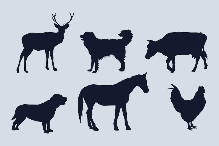 無料Vector 手描きの動物のシルエット